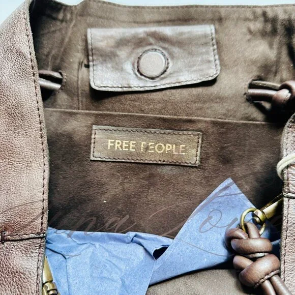 FREE PEOPLE Head Over Heels Tote / Shoulder Bag In Espresso NWT